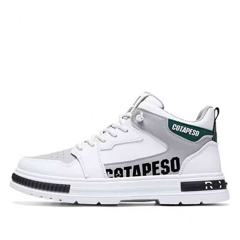 1 1 New High Top Men's Fashionable White Walking Style Shoes for Men's Sports and Casual Board Shoes