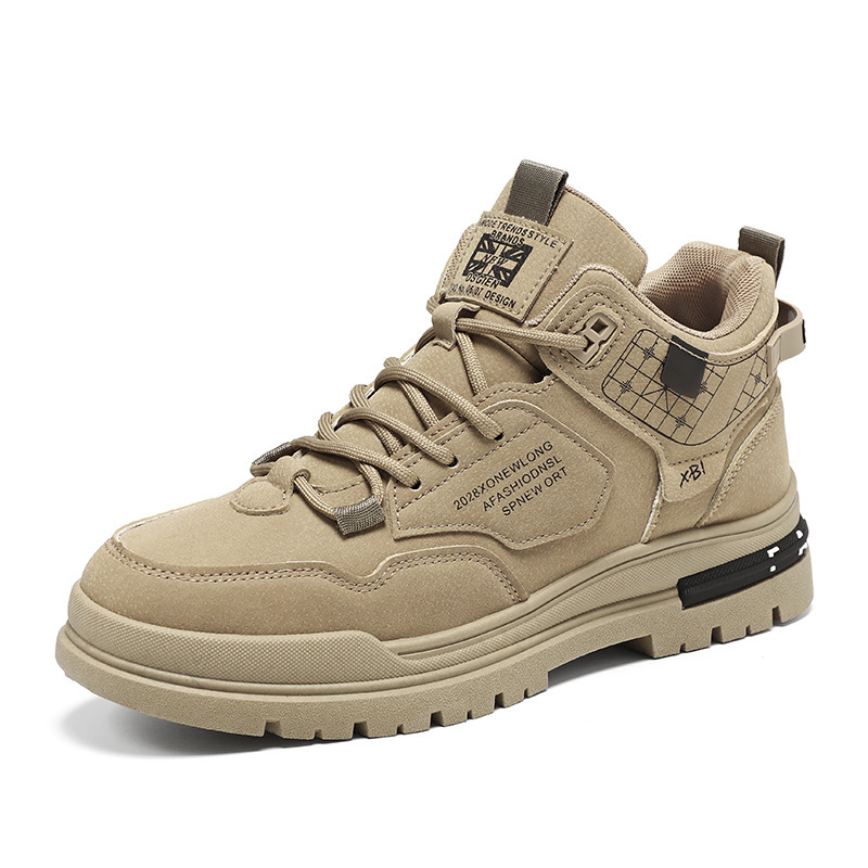 Spring Men's Shoes New Breathable High Help Work Shoes Men's Trend All-match Non-slip Sports Casual Board Shoes